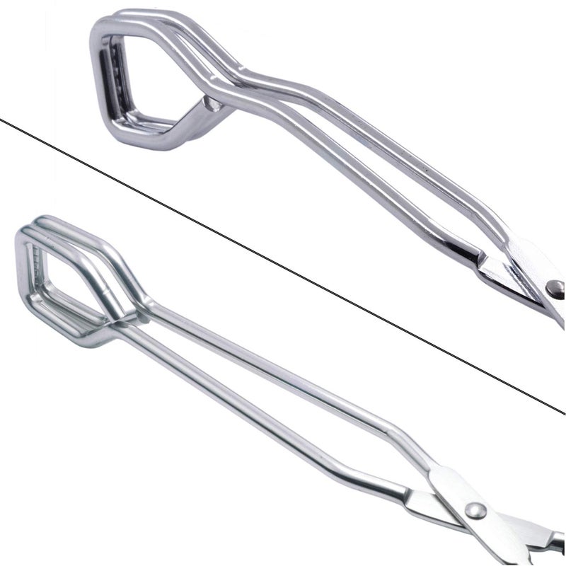 HINMAY Scissor Style Tongs 10-Inch and 11-Inch Set Stainless Steel Wire Tongs, Set of 2 - Image 2